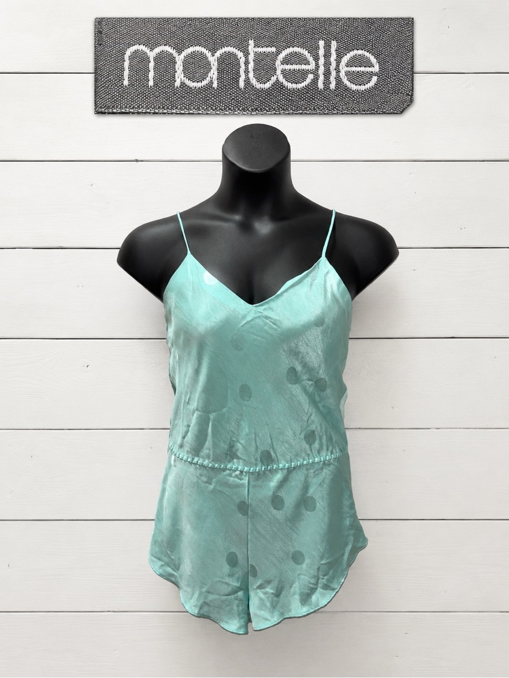 Montelle Vintage Sleep Romper – Aqua Blue – Size L